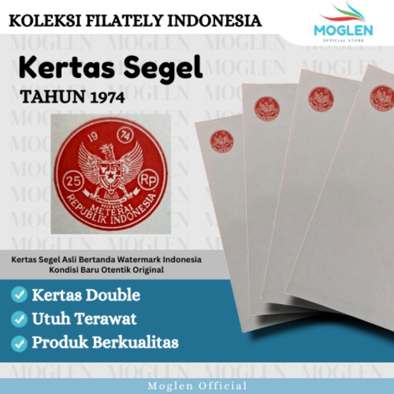 Kertas Segel Tahun 1974 Double Slide Original