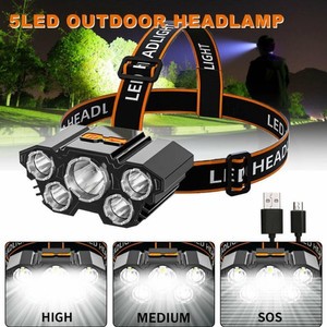 ORI SENTER KEPALA HIGH POWER CHARGER USB / SENTER KEPALA 5 MATA LED DAN SENTER 1 MATA LED / HEADLAMP
