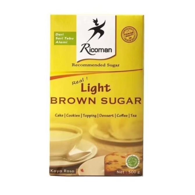 

Ricoman Light Brown Sugar Repack 100gr / Gula Tebu Coklat 100gr