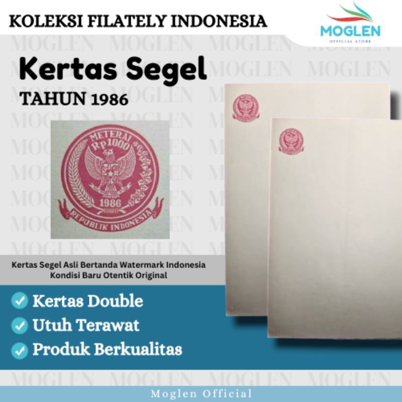 Kertas Segel Tahun 1986 Double Slide Asli Original