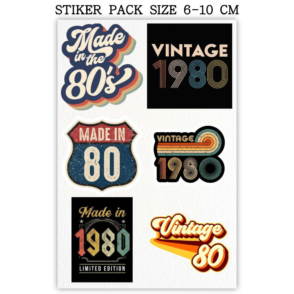 

Stiker Pack Vintage 1980 Ukuran 6 - 8 cm - High Quality & Waterproof