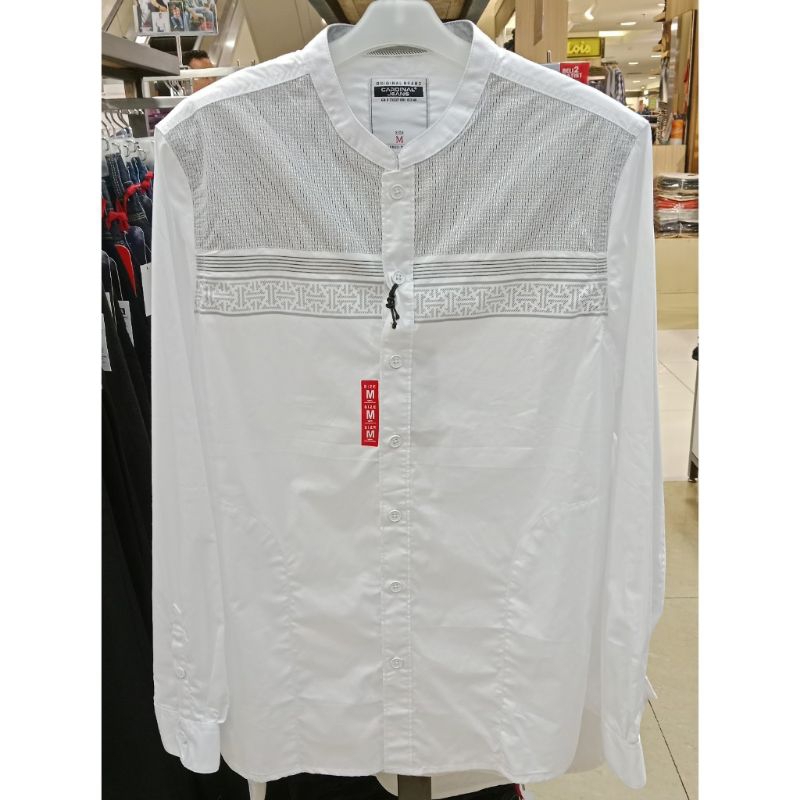 Kemeja koko panjang pria Cardinal jeans original mens CAHAI02931J 08A baju koko panjang pria putih a