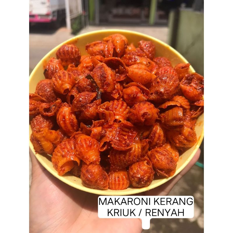 

Makaroni Kerang Kriuk Pedas Daun Jeruk 250gr / Kerupuk Kerang Tutut