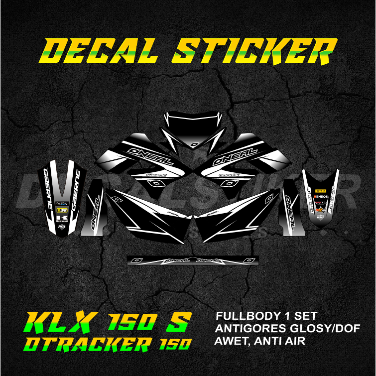 DECAL STIKER KLX DTX 150 (008) DEKAL STICKER KLX S L DTRACKER LAMA OLD FULLBODY 2009 2010 2011 2012 