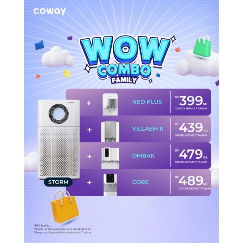 PROMO COWAY PAKET BUNDLING FAMILY ( Water Purifier dan air purifier)