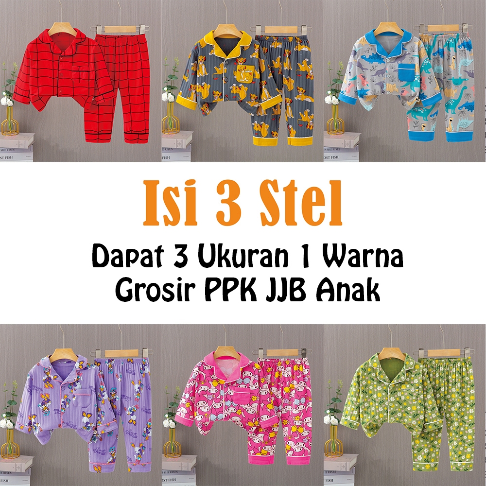 Isi 3 Stel  - Setelan PP Kemeja Jijibeier Bahan Tebal (Kemeja Lengan Panjang Celana Panjang) / Khusu