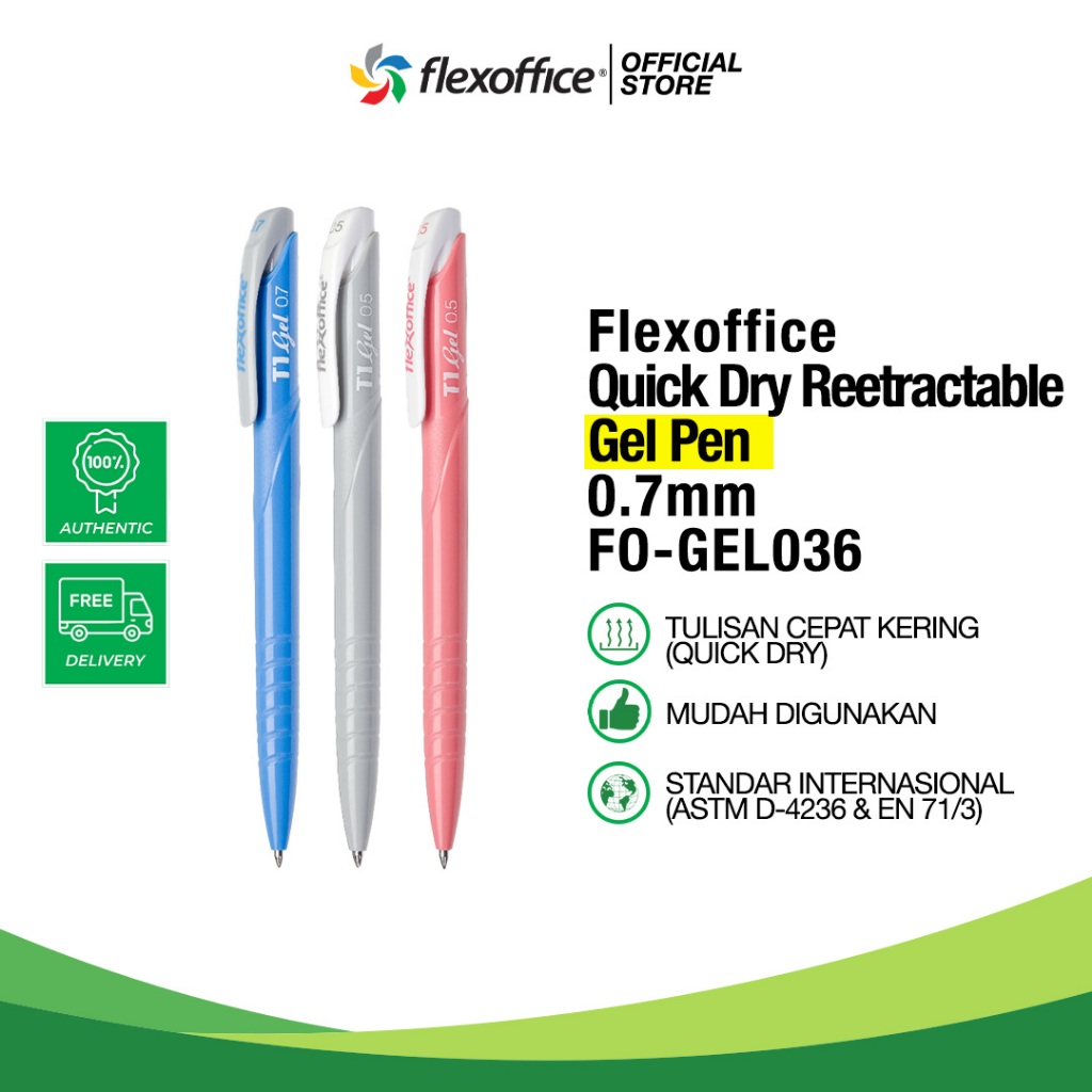 

FLEXOFFICE QUICK DRY RETRACTABLE GEL PEN FO-GEL036 0.7mm