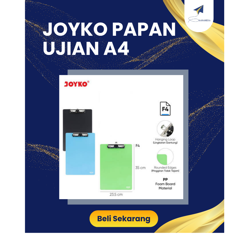 

Clipboard Papan Jalan Alas Ujian Joyko CLB-67 A4 | Papan Ujian Original dan Murah