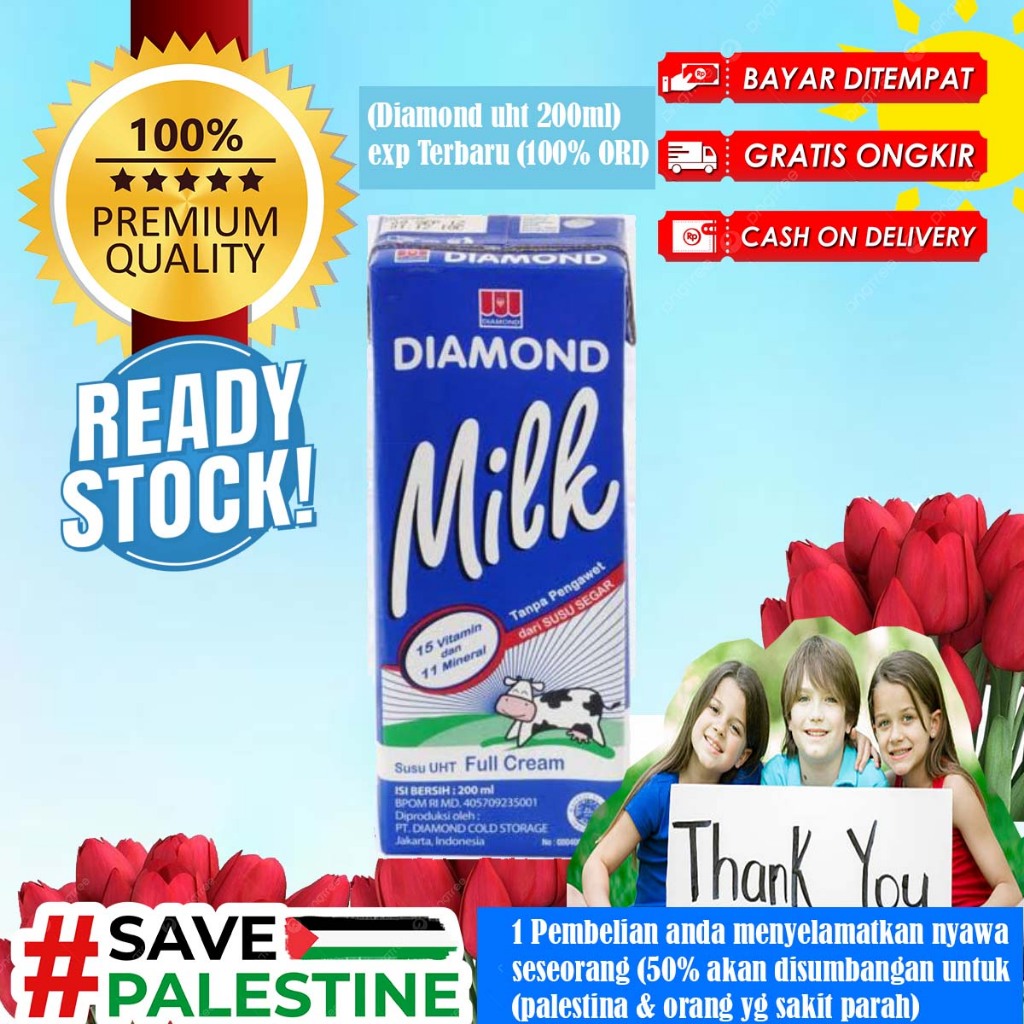 

DIAMOND UHT Fresh Milk, Susu UHT 200ml - Exp Terbaru - Gratis Ongkir