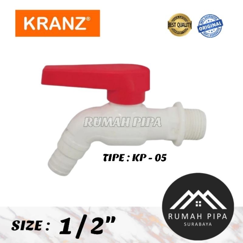 Kran Tembok 1/2" plastik - KP 05 KRANZ