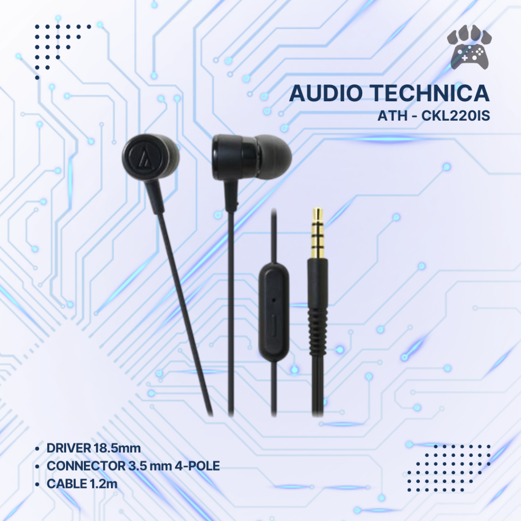 Audio Technica ATH-CKL220iS In-Ear Headphone with Mic