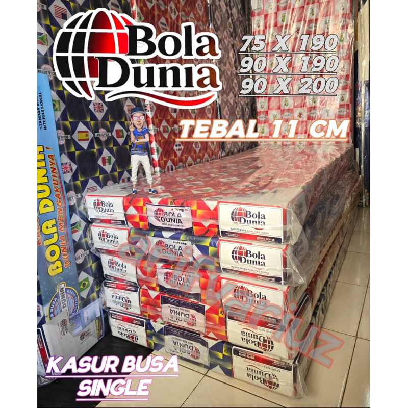 ( Instan Kurir ) Kasur Busa Single 1 Badan Tebal 11 cm Bola Dunia SII , AII , Naga