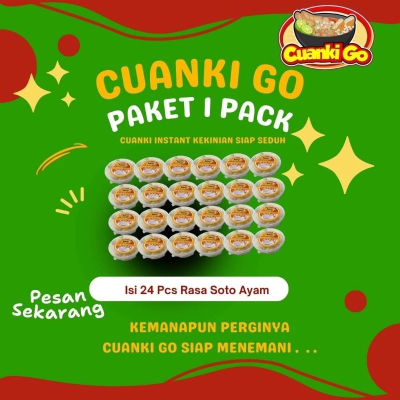

Cuanki Instan Cuanki Go Rasa Soto Ayam 1 pack (isi 24 Pcs)