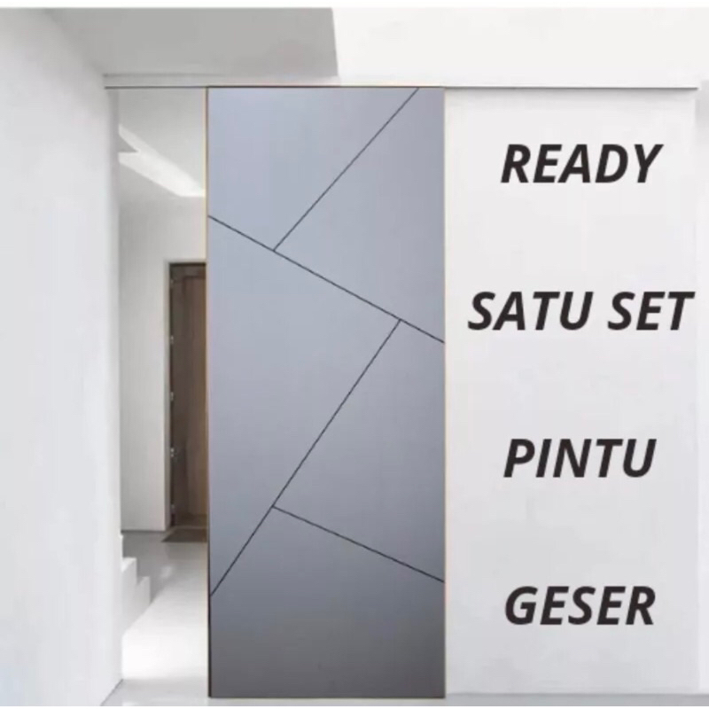 DAUN PINTU + REL SLEDING | PINTU GESER / PINTU SLIDING PEMASANGAN MUDAH