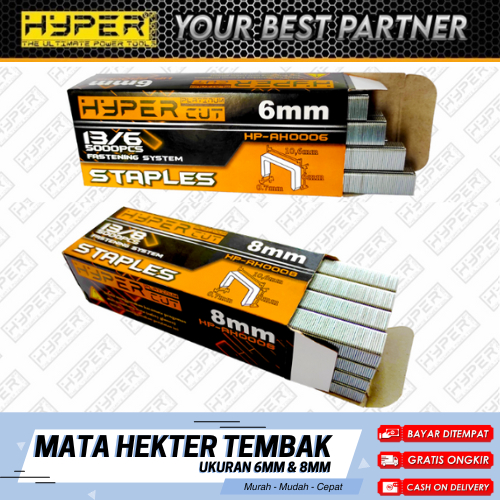 

Anak Hekter, Mata Hekter, Isi Staples Ukuran 6mm, 8mm HYPER