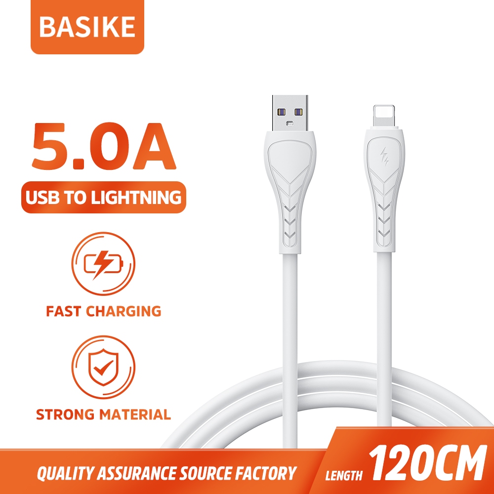 BASIKE Kabel Data Fast Charging iPhone Lightning TYPE C Micro USB 5A for Samsung Xiaomi Vivo OPPO
