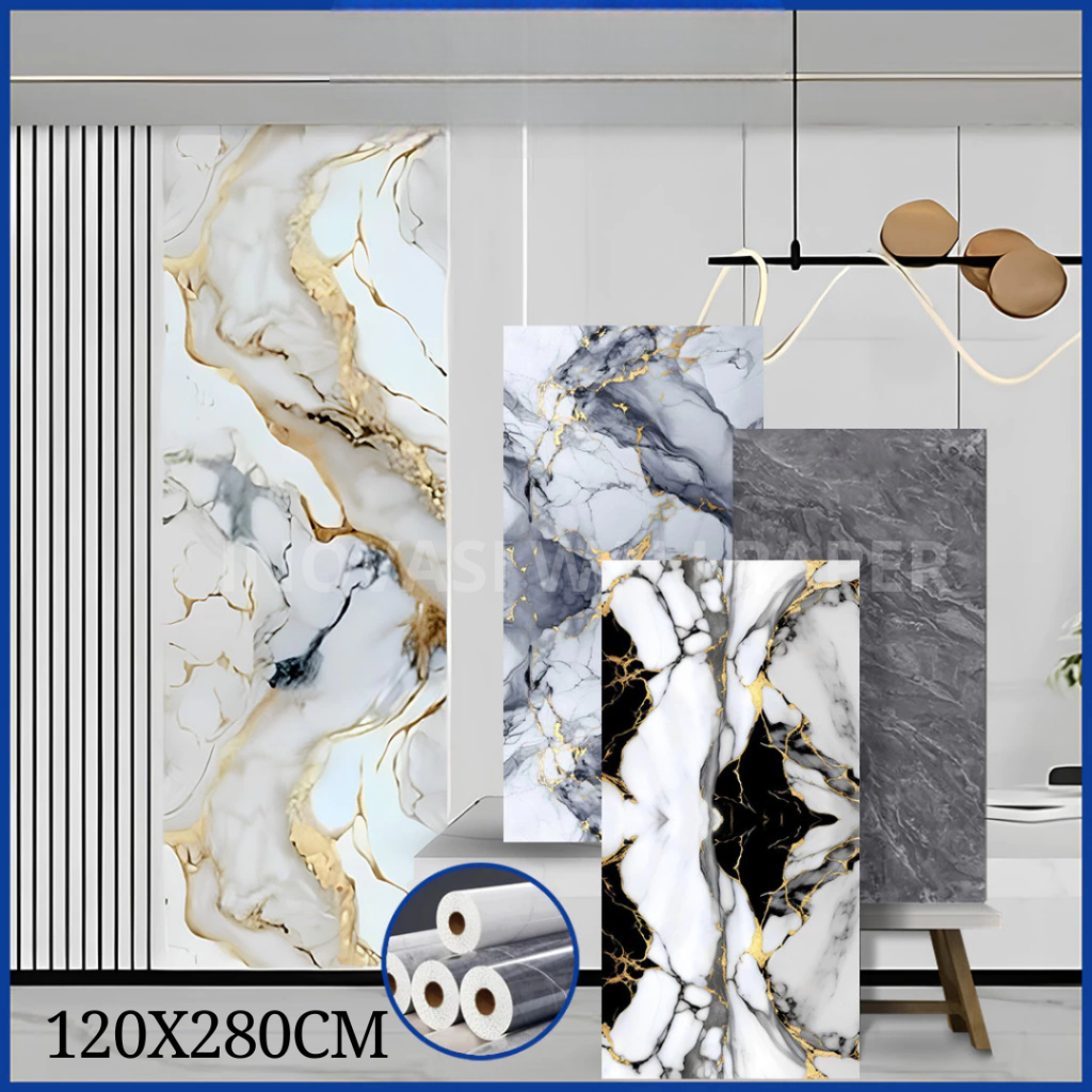 Inovasi Wallpaper Dinding Marmer Wallpaper Dinding Vinyl Wallpaper Motif Marmer 120 x 280 cm AFI
