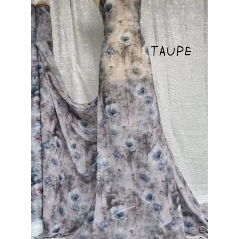 kain sifon print motif bunga tulip/chiffon silk
