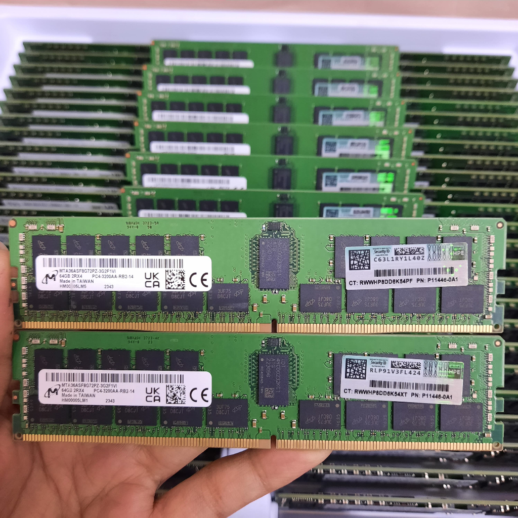 Ram Memory DDR4 64Gb Pc4-3200A Ecc Register Rdimm dell R740/R750/HPE G9/G10 Xeon lenovo SR650
