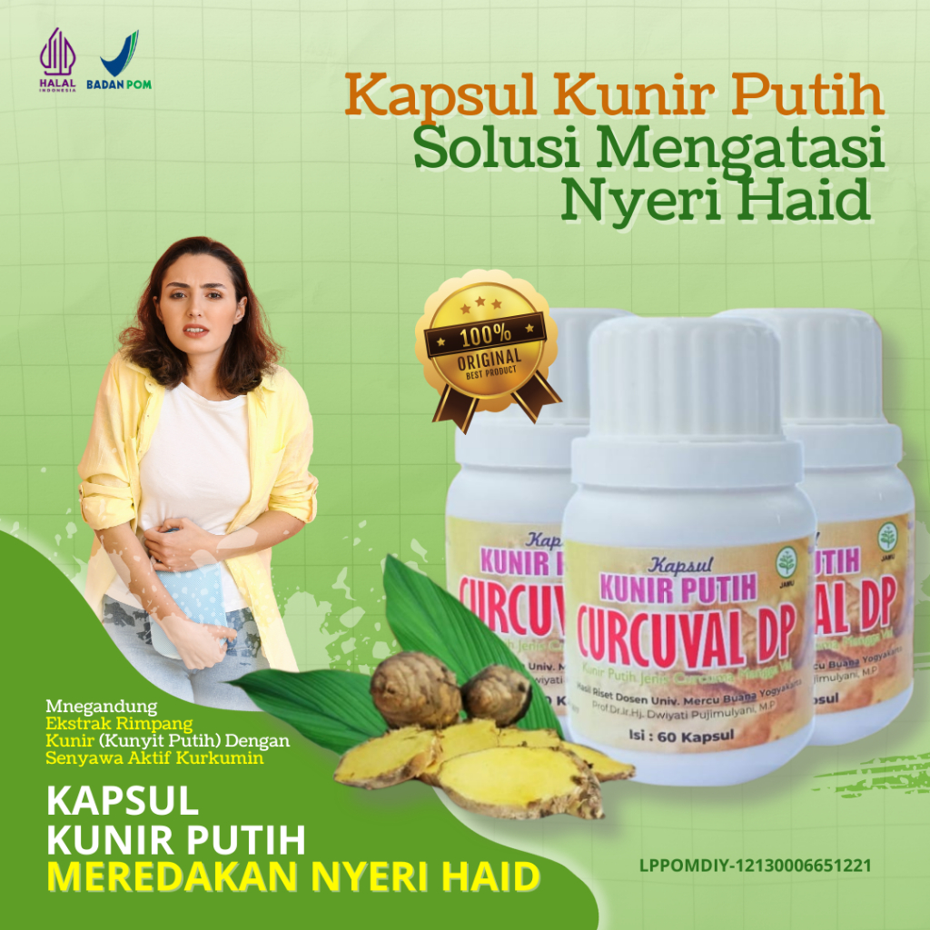 Paket 10 Botol Kunir Putih Obat Herbal Premium Mengatasi Nyeri Haid, Keputihan & Promil