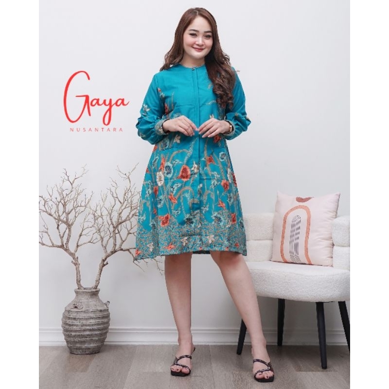 dress teratai - tunik batik - dress modern - tunik busui