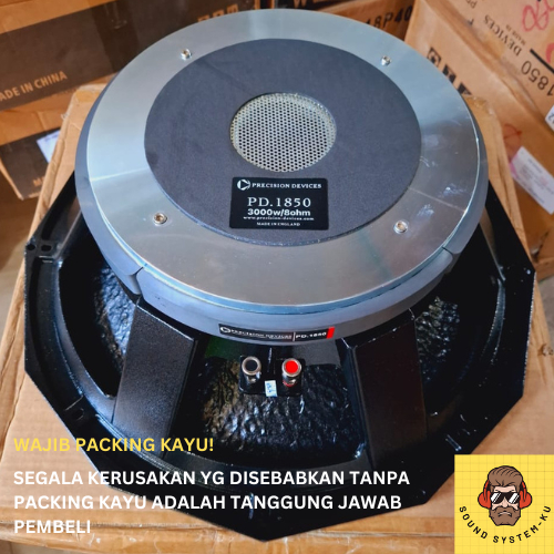 [ PACKING KAYU ]  SPEAKER 18 INCH PD 1850/PD1850 PRECISION DEVICES SPIKER KOMPONEN 18 IN WOFFER KULI