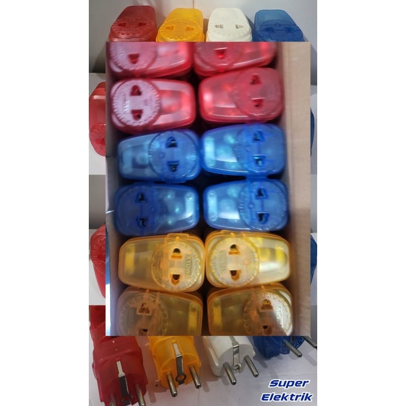 Saklar Steker Arde Over KYOWA Colokan tanpa Kabel plus lobang Colokan Steker Warna Warni