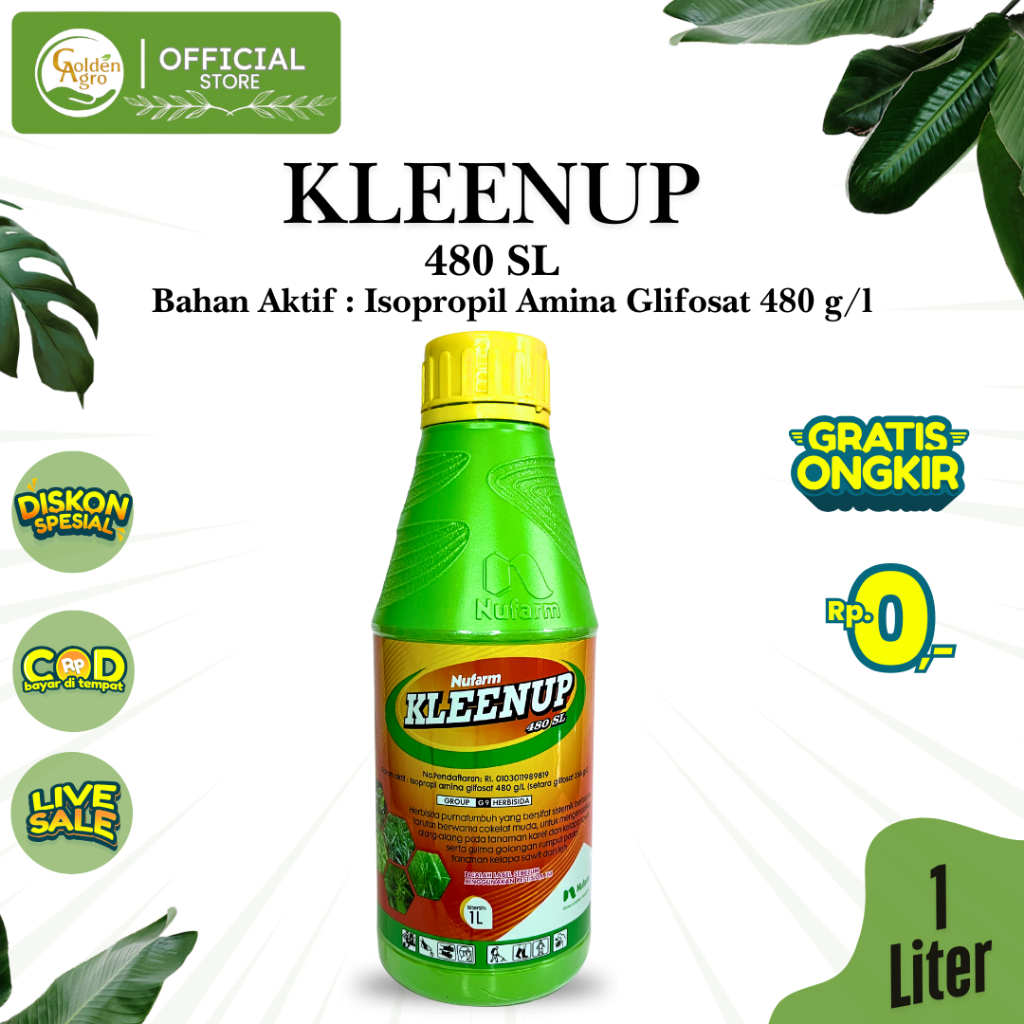 HERBISIDA KLEENUP KLEEN UP 1L LITER 480 SL