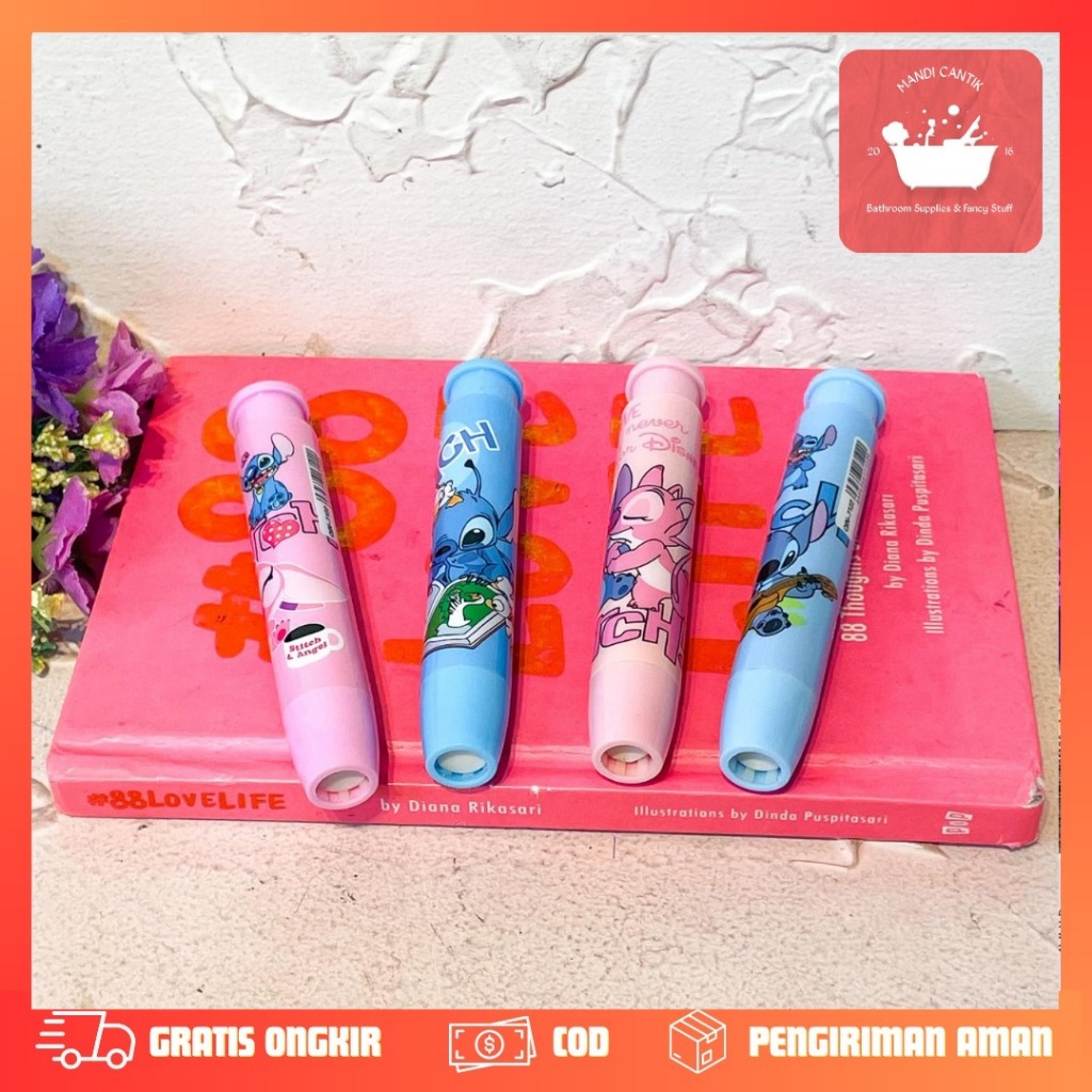 

PENGHAPUS CETEK DEPRESSIBLE STITCH ER-1815 / Penghapus mekanik lilo and stitchwarna pastel ungu pink mint kuning / Alat tulis sekolah stationery labubu have a seat