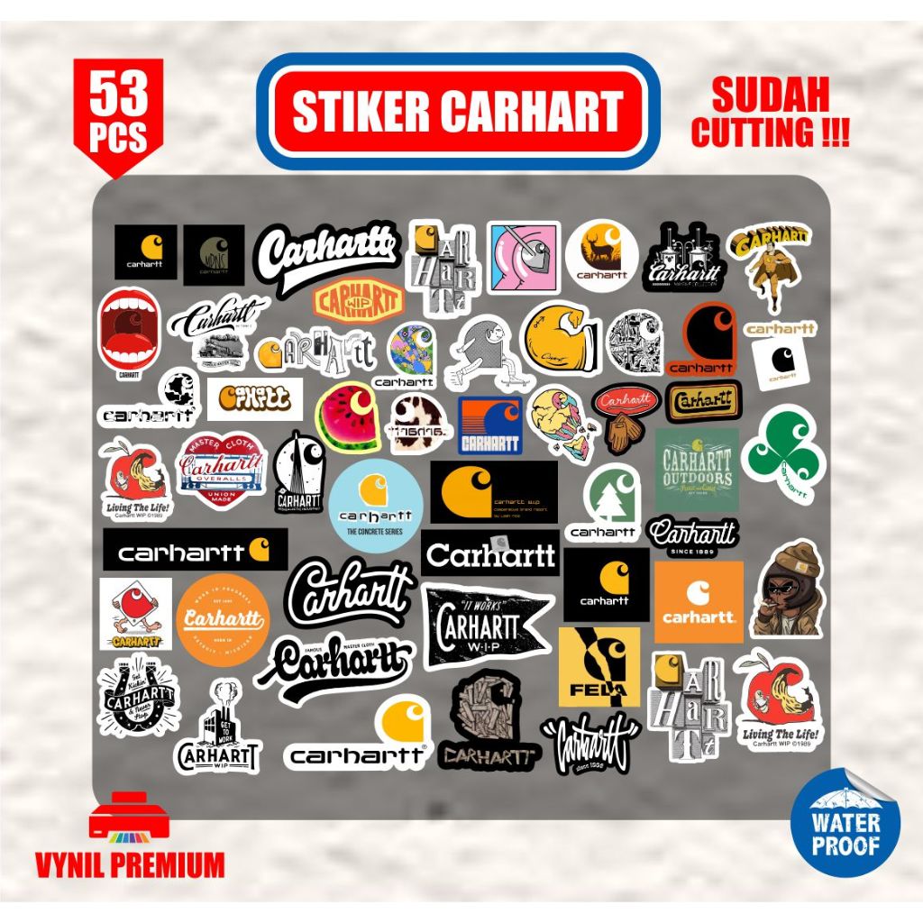 

Stiker Terbaru Stiker Brand Carharttt isi 53pcs Graftac waterproof