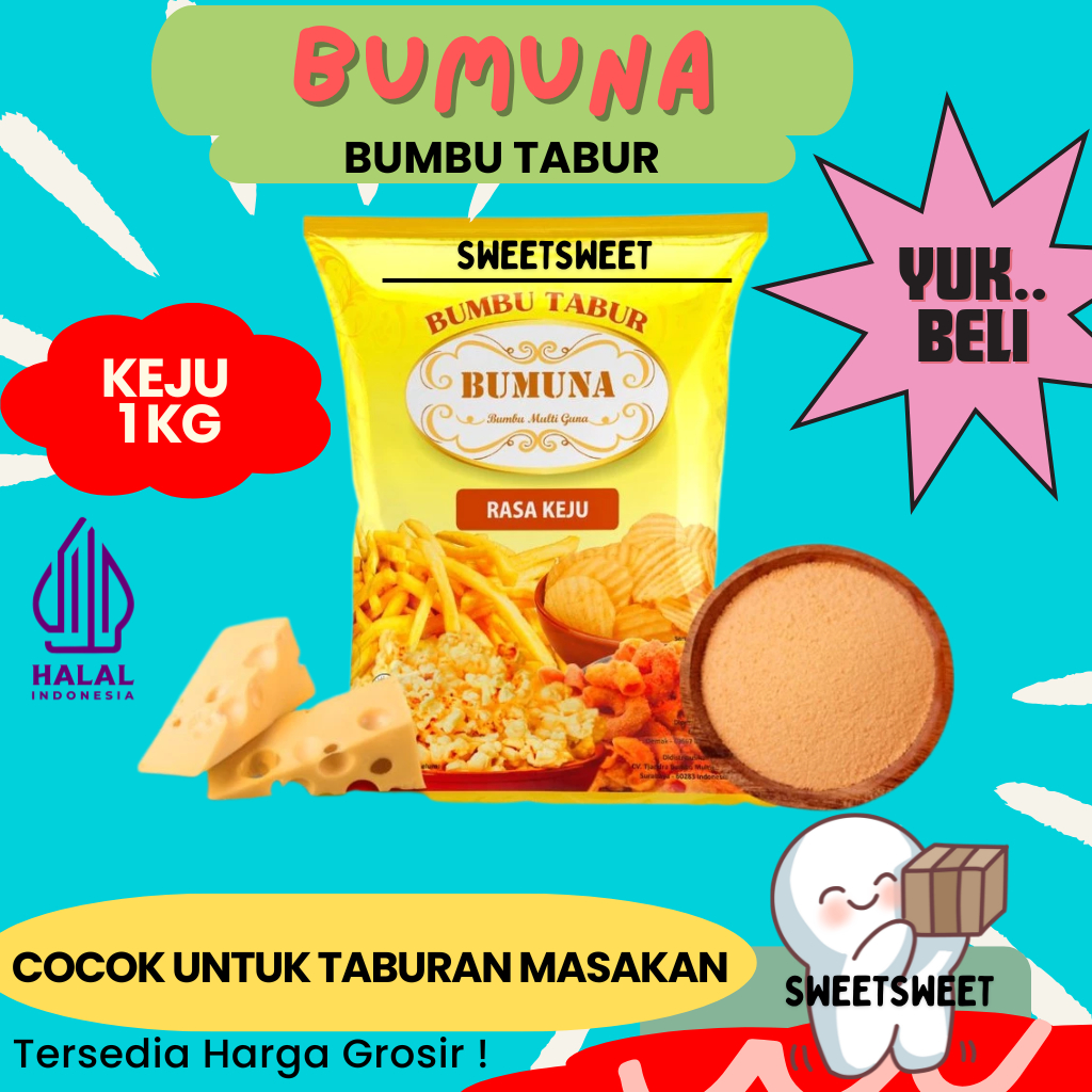

Sweetsweet Bumbu Tabur Rasa Keju 1 Kg | Bubuk Tabur Premium {BISA COD} {Lebih Murah Grosir}