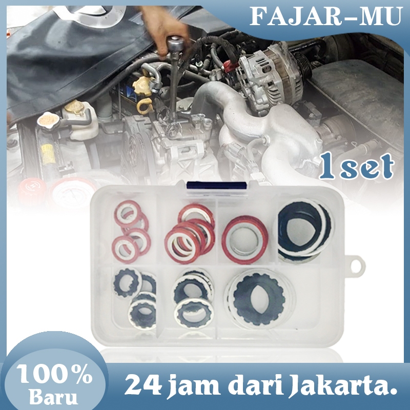 Gasket Seal AC Mobil 1 Set O Ring Seal Universal Washer Besi Koneksi Pipa Selang AC Mobil
