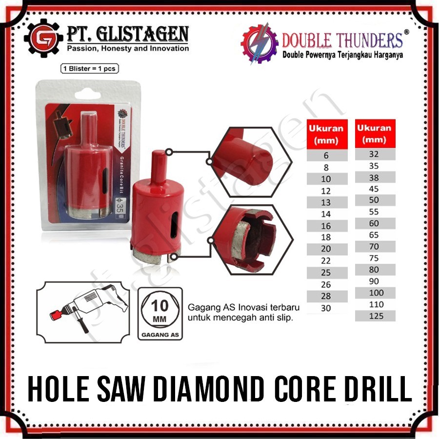 Double Thunders Matabor Granit Marmer Keramik Diamond Core Drill 22mm