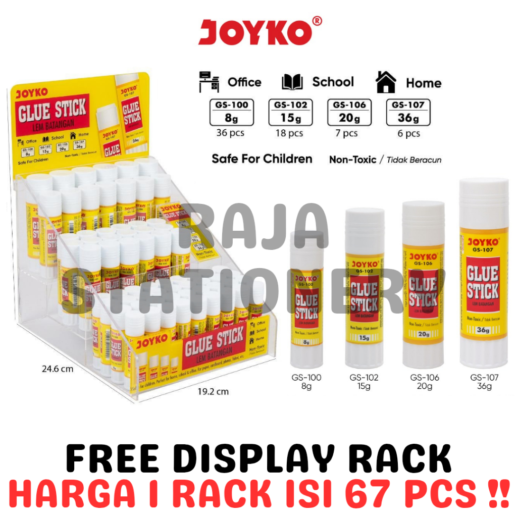 

JOYKO GLUE STICK SET RACK 8g 15g 20g 36g LEM BATANG STIK JOYKO GS-100 GS-102 GS-106 GS-107 KECIL BESAR SET GS-MIX-67 [67PCS]