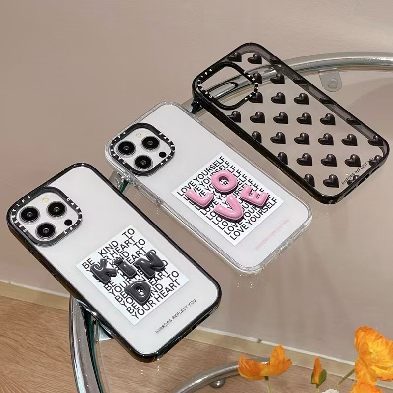 Casing CASETIFY TPU BLACK LOVE IPHONE 12 12PRO 12PROMAX 13 13PRO 13PROMAX 14 14PRO 14PROMAX 15 15PRO