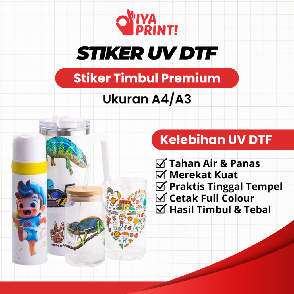 

STICKER UV DTF | Stiker Timbul | Cetak Stiker UV DTF