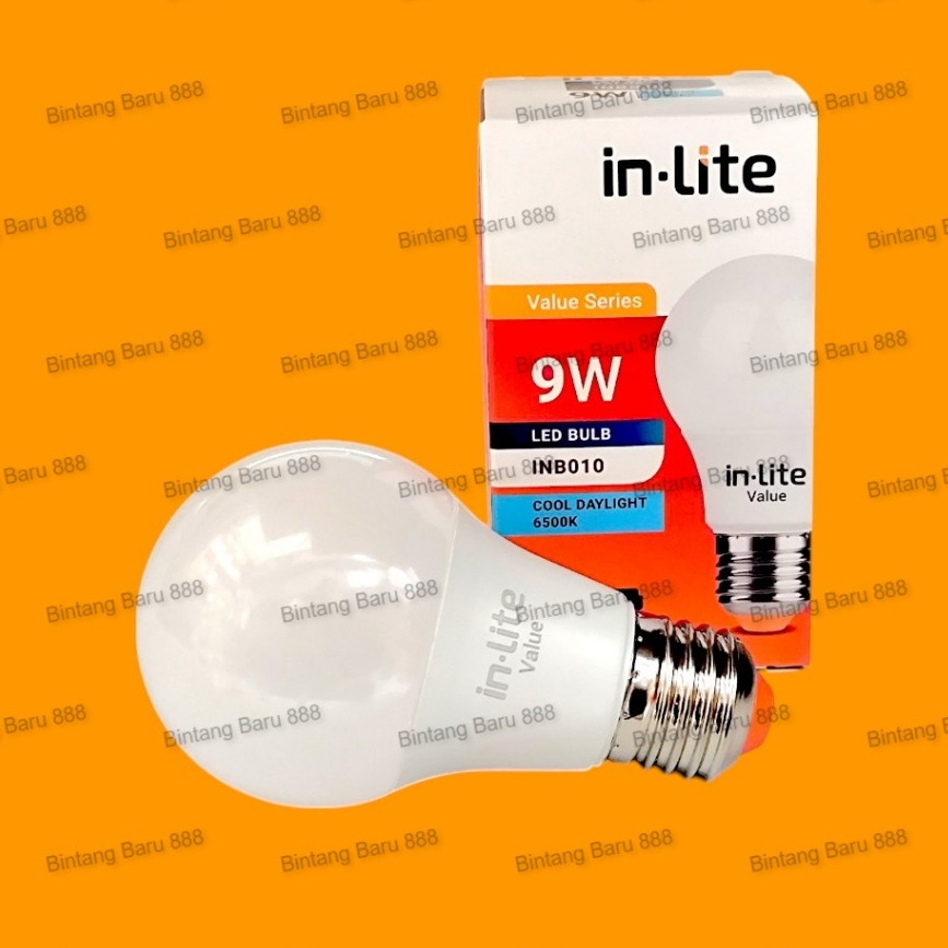 In-Lite Lampu LED InLite VALUE 9watt INB010 Bohlam Bulb 9 WATT PUTIH/KUNING lampu LED murah