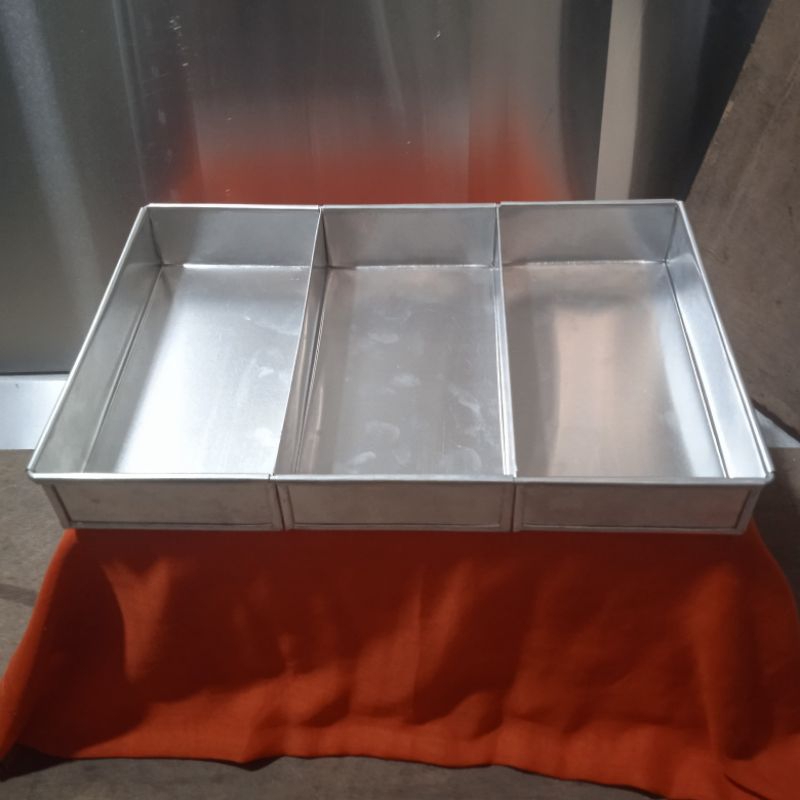 loyang aluminium cetakan kue bolu sekat brownies lapis surabaya 20 x 10 x 4 gancet 3