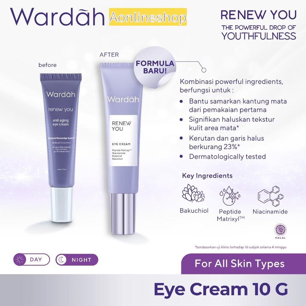 AS Wardah Renew You Eye Cream Anti Aging Krim Mata 10 ML