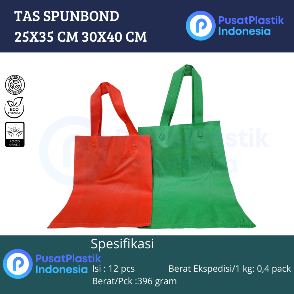 

Tas Kain 25x35 30x40 Isi 12pcs | Goodie Bag | Spunbond Handle 25 x 35 30x40