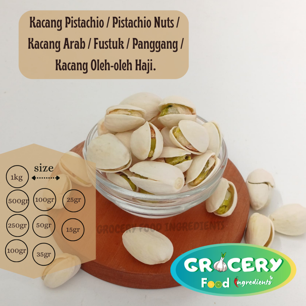 

Kacang pistachio / pistachio nuts / kacang arab / fustuk / panggang / kacang oleh-oleh haji
