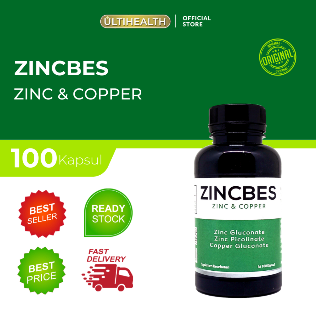 ZINCBES SUPLEMEN KESEHATAN ISI 100 KAPSUL - ZINC & COPPER - PICOLINATE