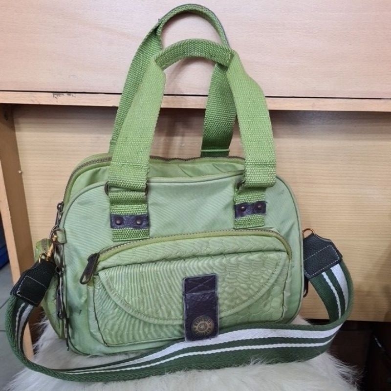 Tas Sling Shoulder KIPLING Green With Tropical Monkey
