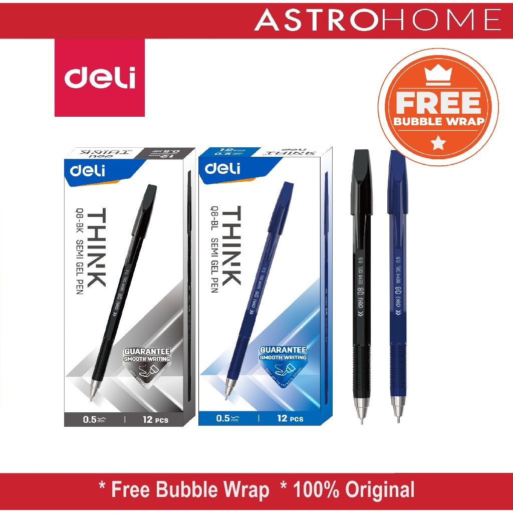 

Pulpen Ballpoint Bolpoin Semi Gel Pen Deli Ball Point Pen EQ8 THINK 0.5 mm (12 pcs /1 box)