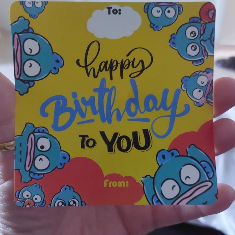 

Stiker Hangyodon Sticker Label Kartu Ucapan Ulang tahun Happy Birthday Hangyodon vinyl waterproof