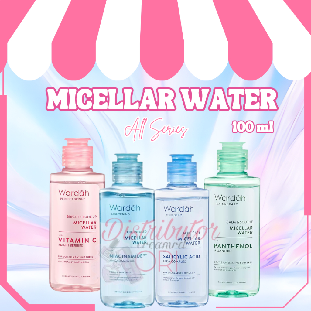 WARDAH MICELLAR WATER | PERFECT MICELLAR 100ML | ACNE DREM 100ML | LIGHTENING 55ML | BPOM