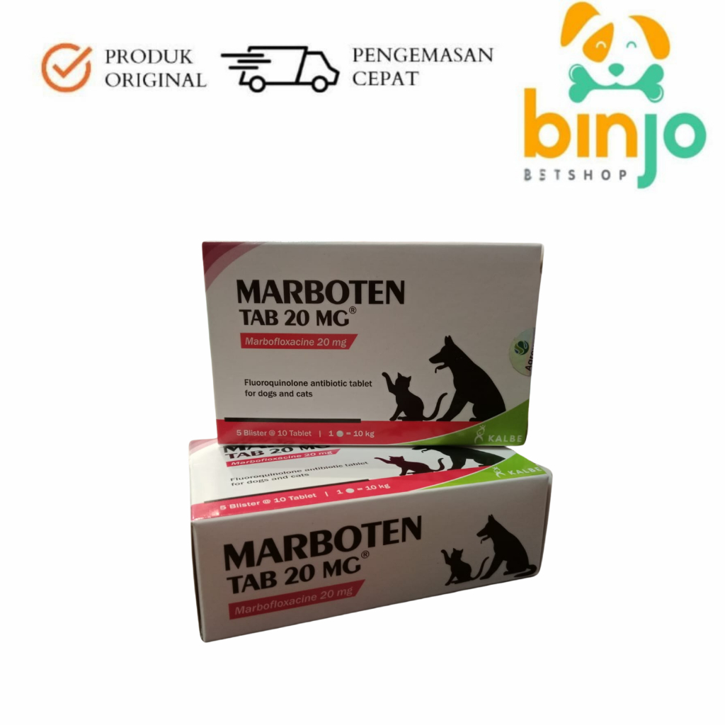 Marboten Tab 20mg 1 Tablet - Tablet Antibiotik Kucing dan Anjing