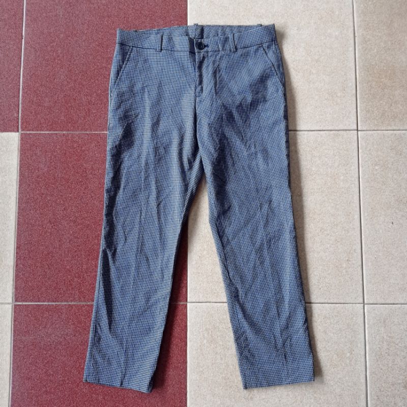 celana kantor uniqlo Tartan cewek