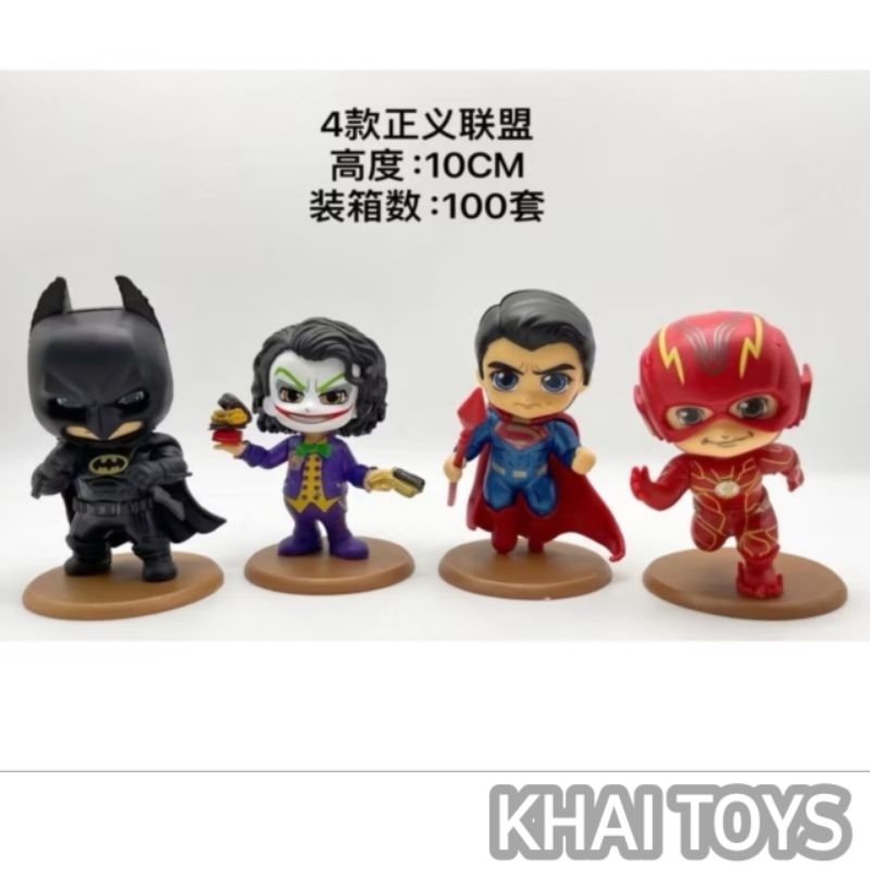 BISA COD Mini Figure Joker, Mini Figure Flash, Mini Figure Batman, Superman Mainan Topper Superhero 