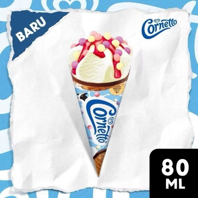 

es krim cornetto crunchy milky berry GT 80 ml
